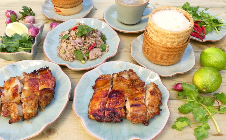 香草たっぷり!タイのイサーン料理☆ガイヤーンとラープ☆