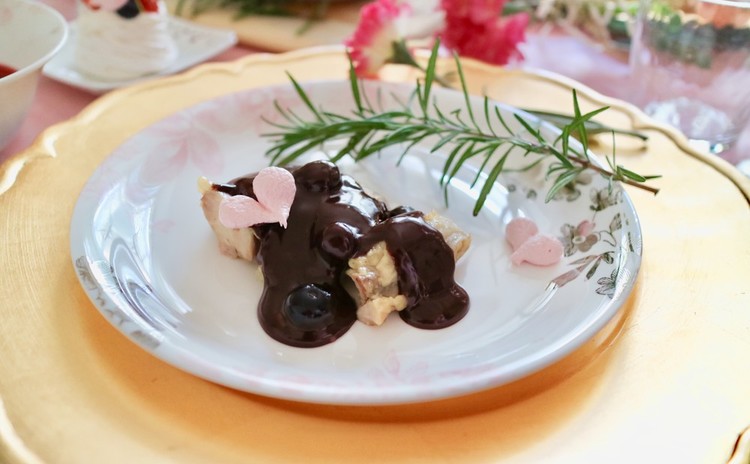 バレンタインパーティディッシュ"鶏のコンフィとビーツフムス"