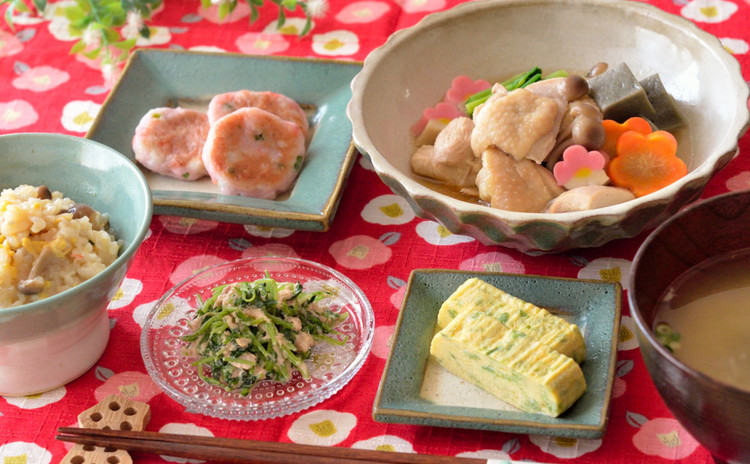 鶏肉の治部煮をメインに出汁巻き&おやきも♪ほっこり和食の献立です♪