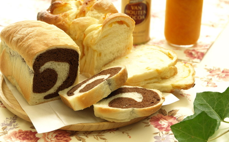 捏ねないミニ食パン マーマレード&ココア 2本持ち帰り♪