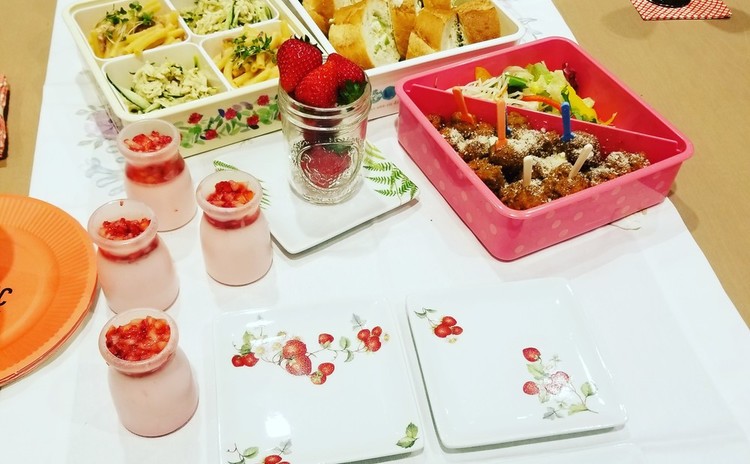 “おしゃピク”レッスン☆お料理30分5品&ポーセラーツ小皿4枚