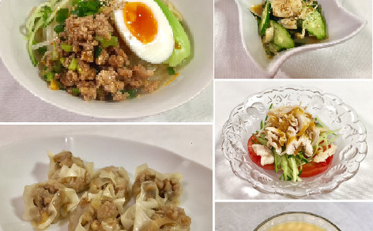 簡単中華♡担々麺 シュウマイ 棒棒鶏 ヨーグルトマンゴームースをお家で
