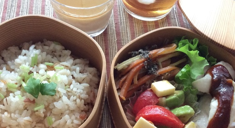 杉田梅を使った梅づくし弁当♪ 自家製「梅みりん」「ささみの梅味噌添え」