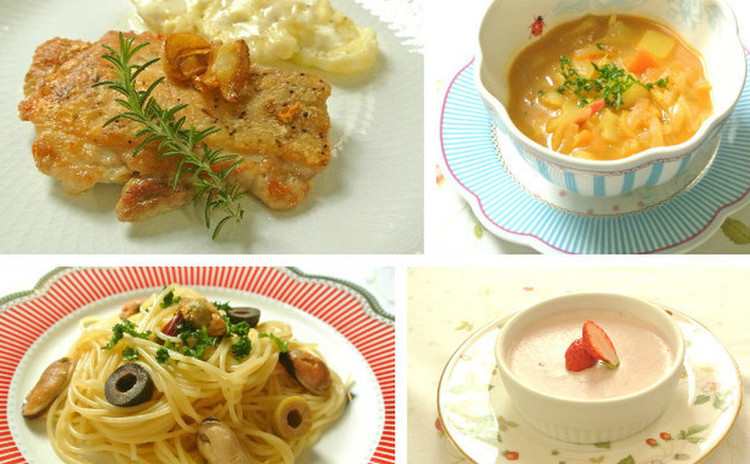 パリっとジューシーチキン&スープカレー&ムール貝の簡単パスタ