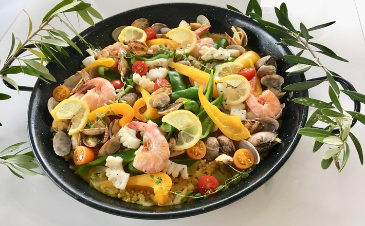 【スイーツorお土産付】シーフードパエリア♪スペイン料理メニュー全6品