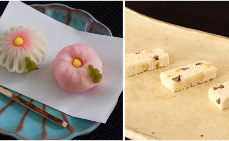 9月和菓子「練切2種♪飾り菊と絞り菊」「ラム栗と大納言甘納豆の押物」