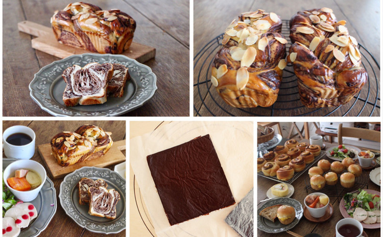 *天然酵母で作るパン作り*チョコシートも作る*marble bread*折り込みをマスターしましょう!!2本焼き(ランチ付き)