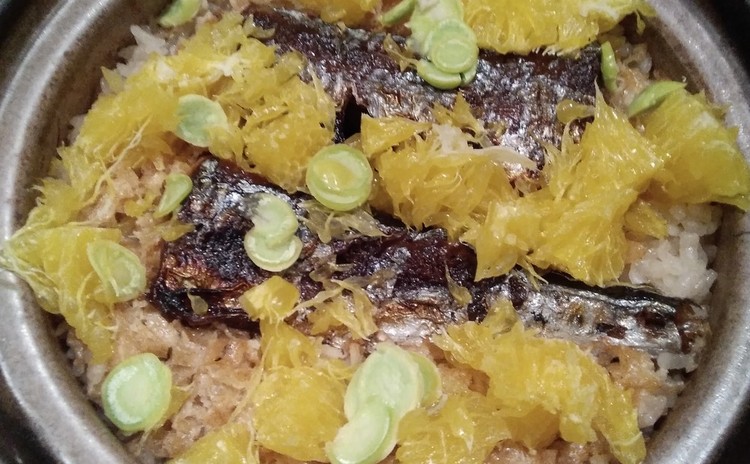 秋刀魚オレンジごはん