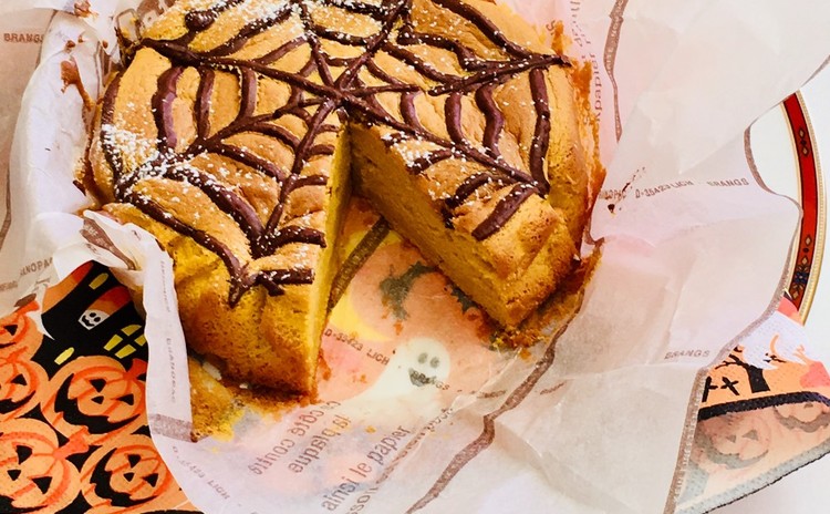 かぼちゃのハロウィンケーキ&ブルーベリーソース♪5号1台持ち帰り