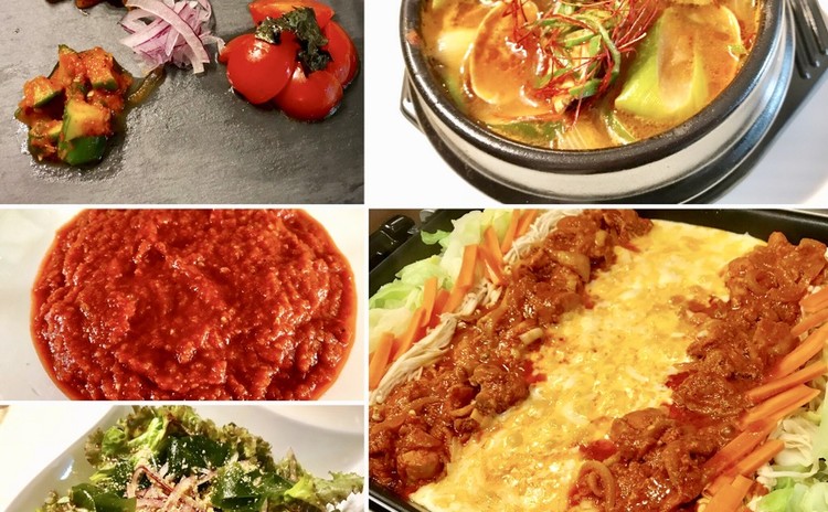 韓国料理で新陳代謝UP!チーズダッカルビ&スンドゥブチゲ&チョレギサラダ&ヤンニョムアラカルト+自家製ヤンニョムお持ち帰り♪