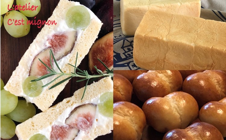 中種法で生地作り!生クリームたっぷりふっわふわ生食パンでフルーツサンド♪&練乳入りのミルキーべべ