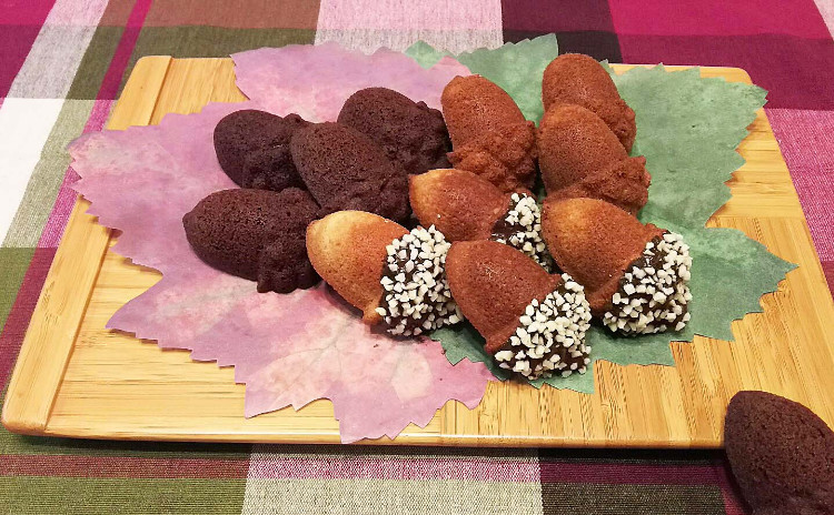 この季節の美味しいマドレーヌ・3種類の可愛いドングリを作りましょう♪