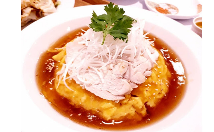 【砂糖不使用ヘルシー中華】海南鶏飯天津飯、ブロッコリーとアサリの豆鼓炒め