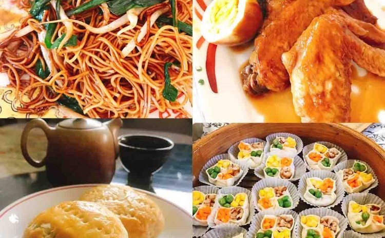 醤油鶏、醤油焼きそば、ワイフケーキ、細工シュウマイレッスン