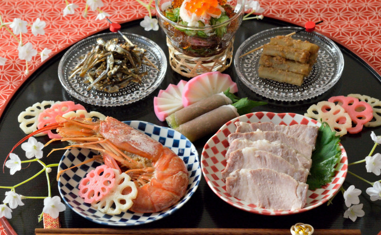 【スペシャルレッスン】自家製ロースハムと有頭海老、カニ身のポン酢ジュレも♡彩り綺麗なワンプレートおせち料理のレッスンです♪