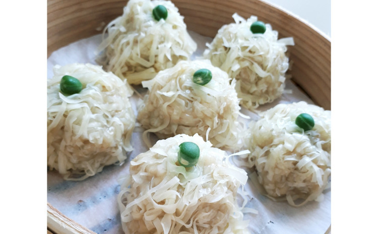 【砂糖不使用★ヘルシー中華】①捏ねない!包まない!手が汚れない!簡単ふわふわ菊花焼売 & 野菜料理2品(②じゃが芋のシャキシャキ炒め、③絶品中華風トマトサラダ)