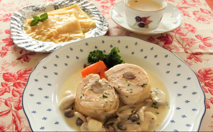 ◇日程追加!◇鶏肉の詰め物をしたクリーム煮、あさりとホタテのフラン、クレープシュゼット クリナップ新宿