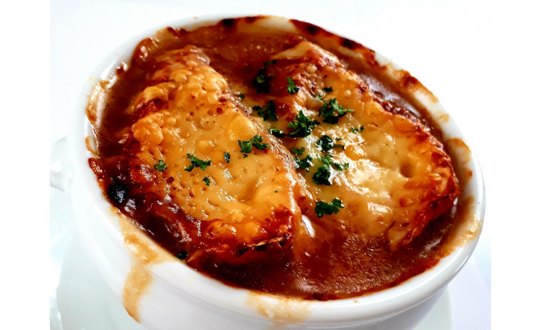 大人気レッスン2本立て【砂糖不使用★ヘルシー洋食】①『牛スジのデミグラスソース煮込み』、②『バター不使用、オイル不使用、コンソメ不使用の超濃厚オニオングラタンスープ』