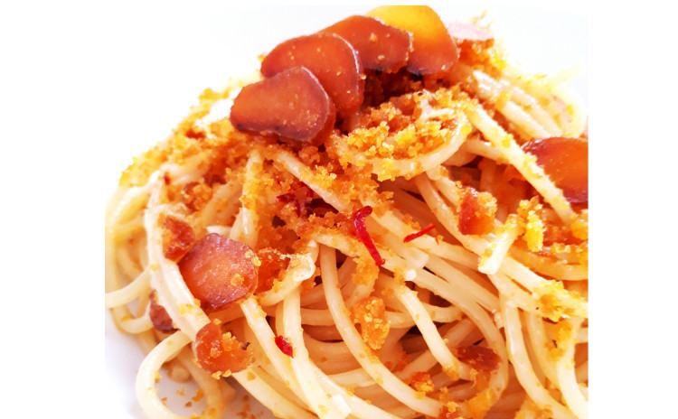 【砂糖不使用★ヘルシー洋食】①からすみの旨味が堪らない『からすみのオイルパスタ』、 ②ベーコンもコンソメも不使用の『濃厚クラムチャウダー』