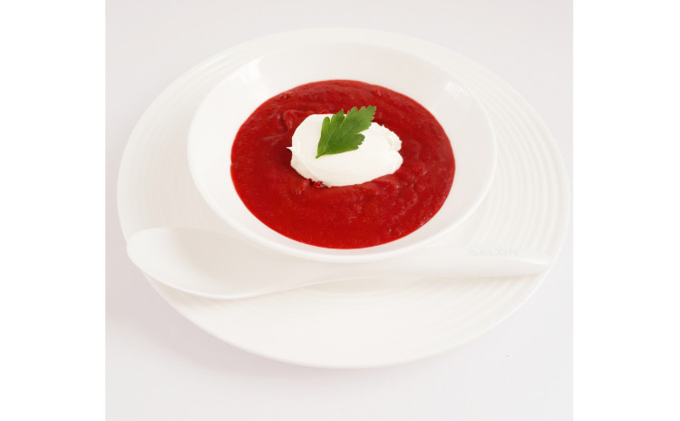 【砂糖不使用★ヘルシー洋食】①サワークリームラムチョップ、②タブレ/パセリミントサラダ、③とろ~り滑らか濃厚ビーツポタージュ