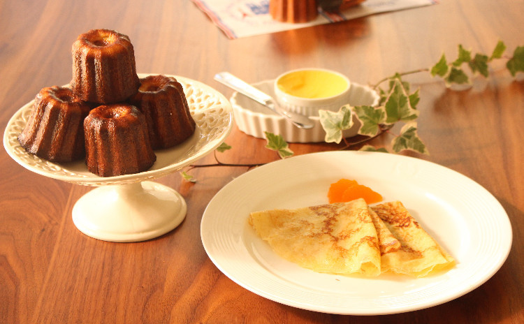 カヌレcannelé de Bordeauxとクレープ・シュゼットcrêpe Suzette ☆フランスの伝統菓子を作りましょう♪