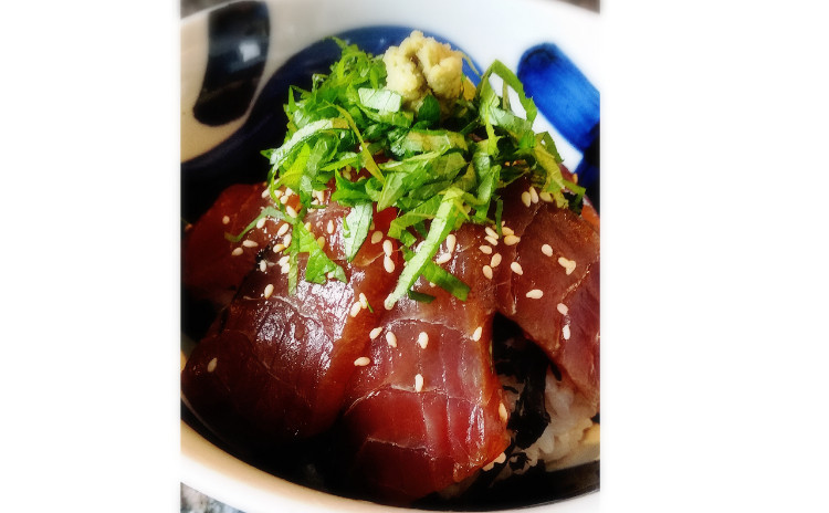 【お砂糖不使用★ヘルシー和食】①マグロの漬け丼、②れんこんの海老はさみ焼き山椒風味、③とろ~り煮たまご