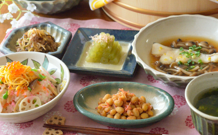 お魚の和風あんかけ&五目ちらし寿司♡定番にしたい副菜も盛り沢山♪春の和食献立です♪