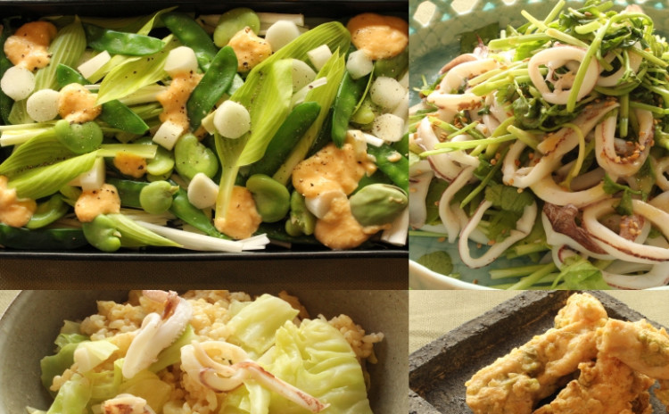 春の恵みを味わう4品!ほろ苦山菜、柔らか春きゃべつ!