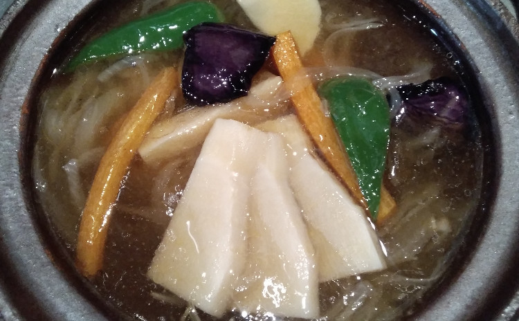 春が旬の蛤独活林檎酢合え、浅利深川丼、竹の子春野菜葛引き