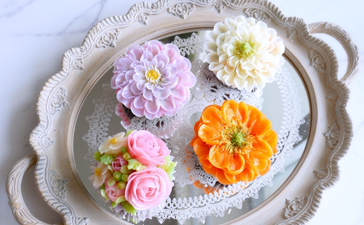 まるで生花のような透明感♡テキスト付きフラワーケーキ基礎レッスン