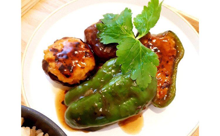 【お砂糖不使用★ヘルシー和食】①肉詰めピーマン&椎茸、②筑前煮、③三つ葉の酢の物