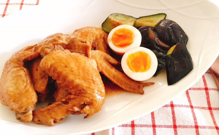 鶏手羽のポン酢煮・タコの夏野菜炒め・冬瓜と海老のスープ・生姜ご飯・ジャスミンティーゼリー