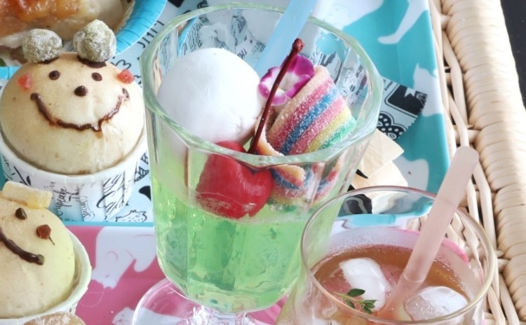 夏休み!親子レッスン♬動物パンと揚げないから揚げとクリームソーダゼリーと本格アイスティレッスン♡