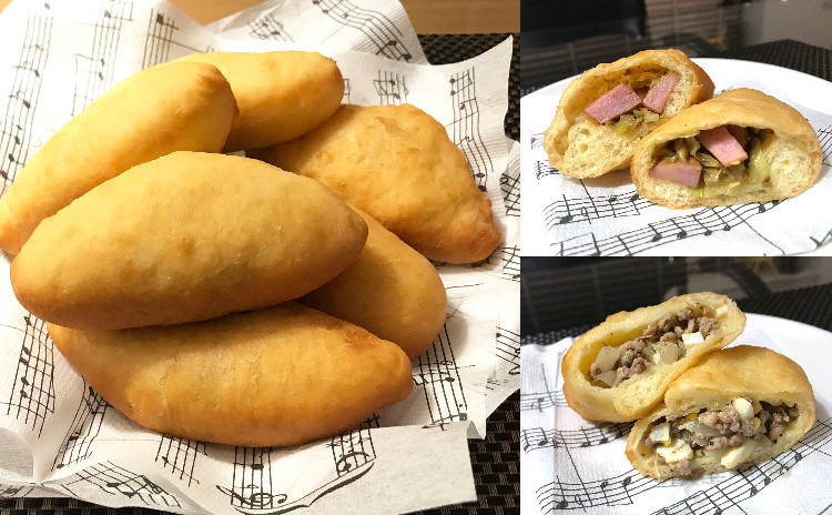 【幸せのピロシキ】美味しいピロシキ2種とお料理2品
