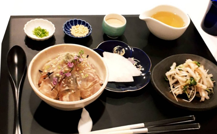 Aco´s signature menu ‼️【逸品和食】①絶品胡麻だれ鯛茶漬、②大根の梅肉和え