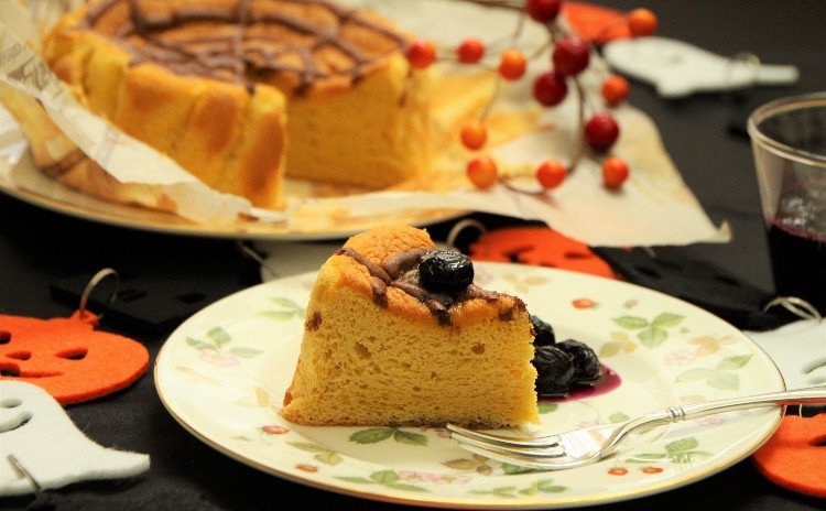 かぼちゃのハロウィンケーキ&ブルーベリーソース♪5号サイズ1台持ち帰り♪