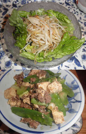 オイスターソース麻婆豆腐風ともやしサラダ Cookie13のごはん日記
