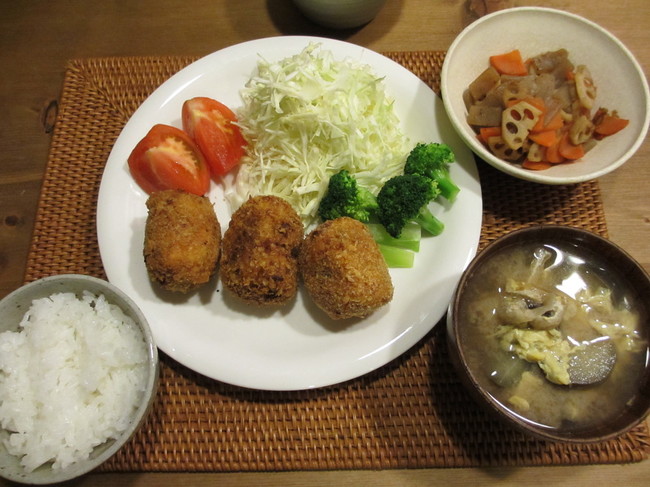 かぼちゃコロッケの献立 まめりんこのごはん日記 クックパッドブログ