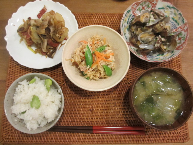 あさりの酒蒸しの献立 まめりんこのごはん日記 クックパッドブログ
