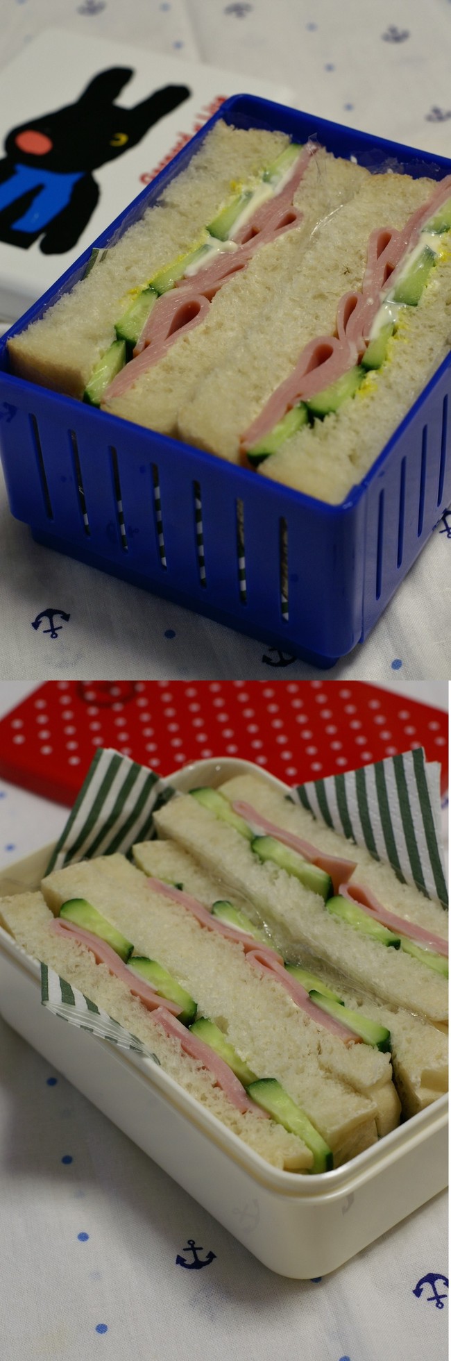 ハムときゅうりのサンドイッチ弁当 ピンクのたまごのお弁当日記 クックパッドブログ