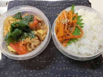 すき焼き風のたまごとじ弁当 すずゆーのごはん日記
