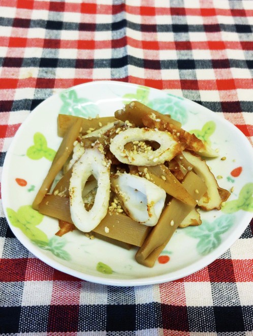 時短ちくわとメンマのゴマ油炒め