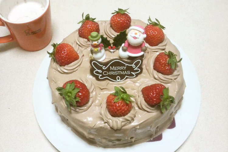 クリスマスケーキ チョコレート１８型 レシピ 作り方 By Pandake クックパッド