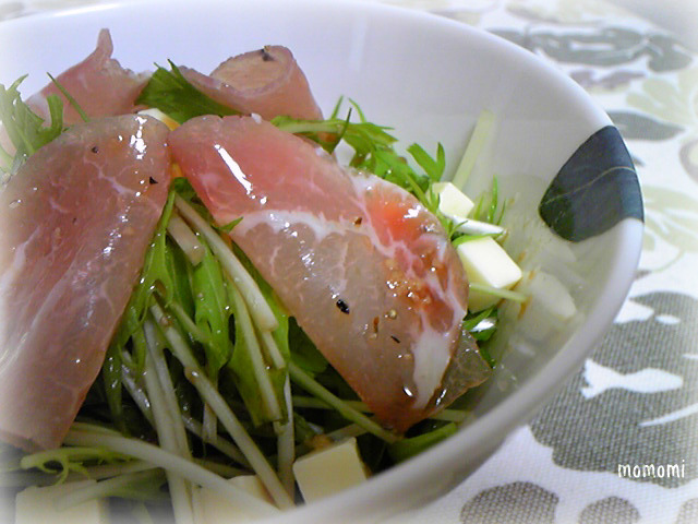 水菜と生ハムの簡単サラダ☆の画像