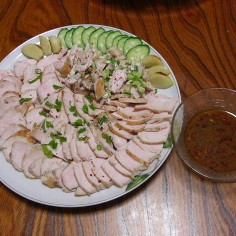 鶏のタタキ風サラダ