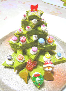 ★ツリー型クリスマスシフォンケーキ★
