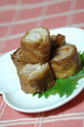 油揚げと豚肉のクルクル巻き♡焼き