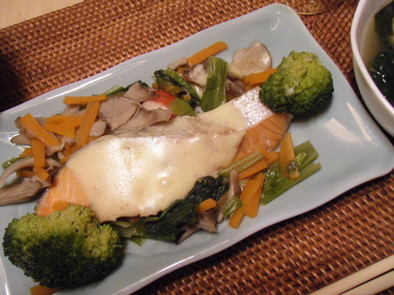 野菜たっぷり♪鮭のフライパン蒸しの写真