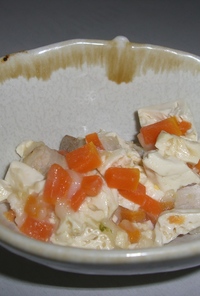 離乳食後期　豆腐と人参と豚肉の味噌炒め煮