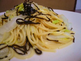 塩こんぶで✿白菜の塩バターパスタ
